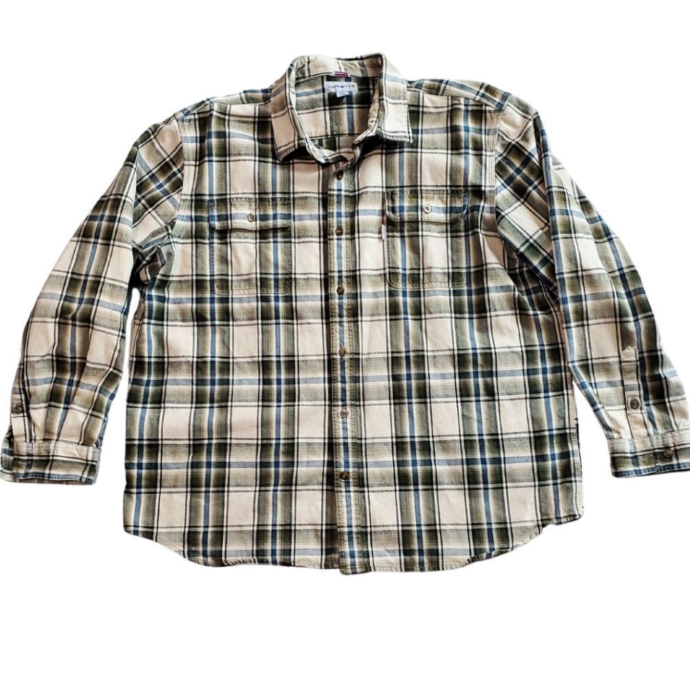 𝗖𝗮𝗿𝗵𝗮𝗿𝘁𝘁 𝘏𝘦𝘢𝘷𝘺 𝘊𝘰𝘵𝘵𝘰𝘯 Long Sleeve Men's 2XL 𝗘𝗨𝗖